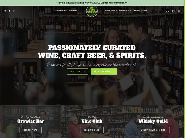 5 Vines Wine Craft Beer Spirits Keynote Store