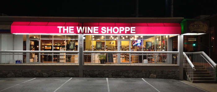 Image of the storefront of The Wine Shoppe
