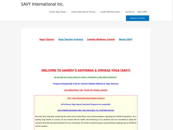 SAVY International Inc SAVY Yoga Studio